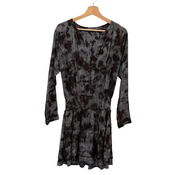 Rails Gray Slate Tie-Dye Long Sleeve Mini Jasmine Dress Women's Size M - Picture 2 of 11